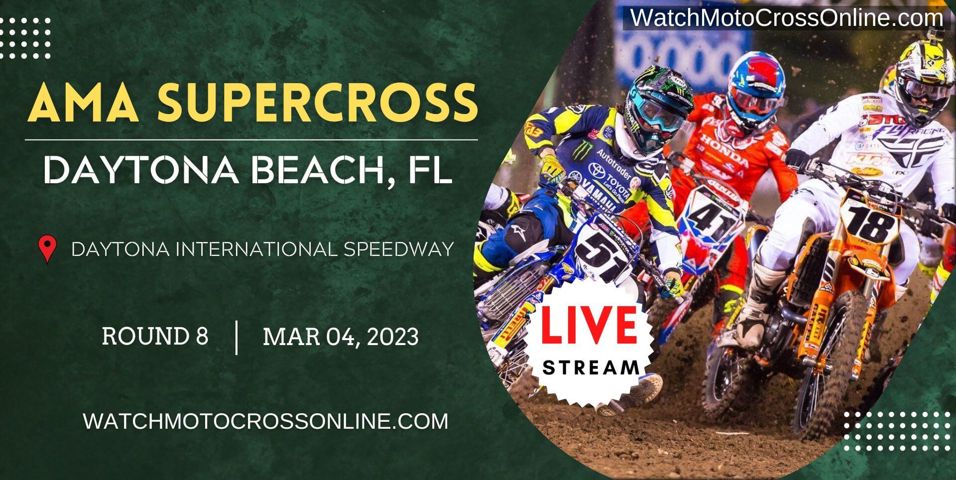 AMA Supercross Daytona Beach Live Stream 2023 | Round 8