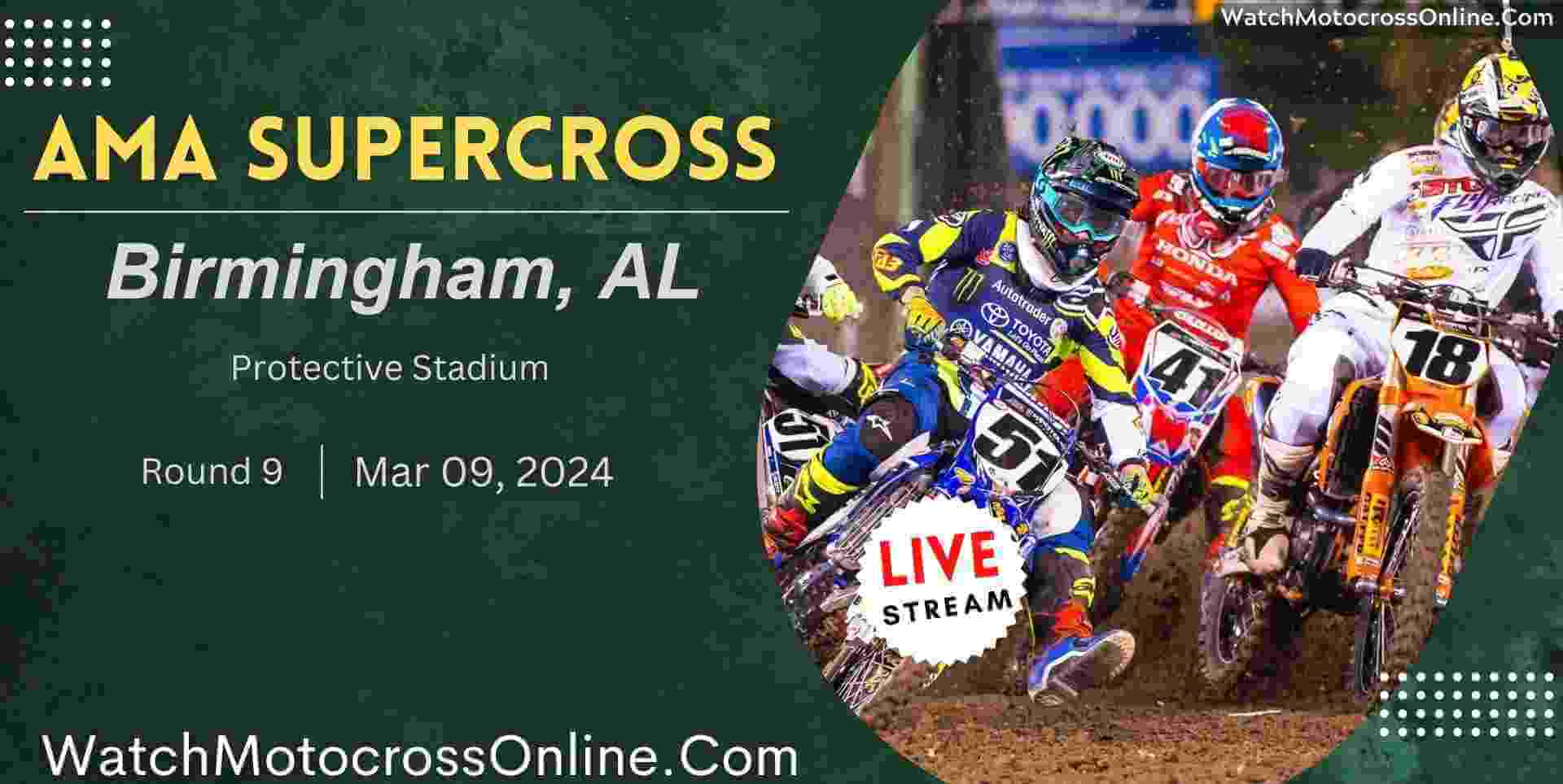 AMA Supercross Birmingham Live Stream 2024 Round 9 slider